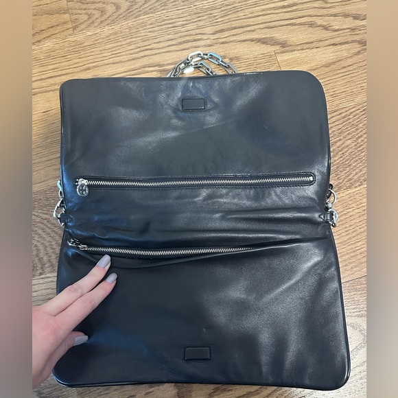 Tory Burch fold over leather clutch/shoulder bag - Picture 4 of 5